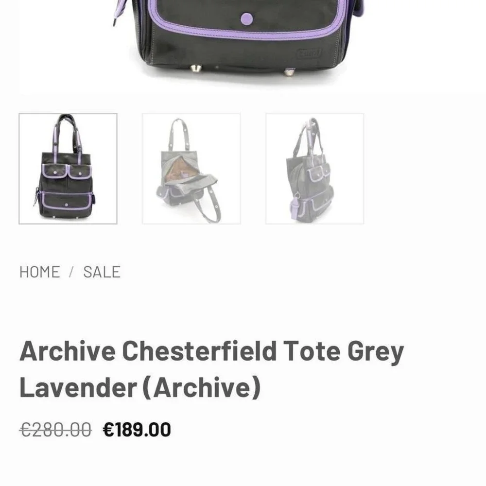 Lumi Archive Chesterfield‎ Tote Red Wool Felt Purple Leather Trim Utility Bag